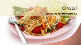  Presentation with papaya - Audience pleasing presentation design consisting of som tam papaya salad thai backdrop and a blonde colored foreground