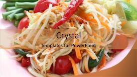  Presentation with papaya - Presentation theme featuring som tam papaya salad thai background and a gold colored foreground