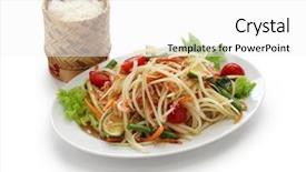  Presentation with green papaya - Slides featuring som tam thai green papaya background and a white colored foreground