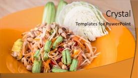  Presentation with thailand food - Theme consisting of som tum thai papaya spicy background and a coral colored foreground