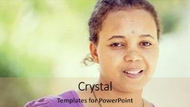  Presentation with african american girl power business - PPT layouts enhanced with poor black race - african girl background and a coral colored foreground