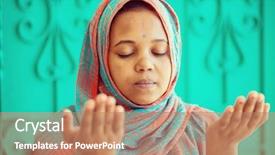  Presentation with muslim - PPT theme with godunique - african muslim girl praying background and a teal colored foreground
