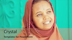  Presentation with muslim - Slide deck with poor black race - african muslim girl background and a red colored foreground