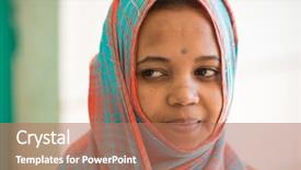  Presentation with african american girl power business - PPT layouts having poor black race - african muslim girl background and a coral colored foreground