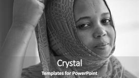 Presentation with muslim - Slide deck consisting of poor black race - african muslim girl background and a dark gray colored foreground