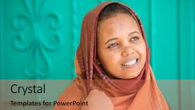  Presentation with muslim - Slide deck consisting of poor black race - african muslim girl background and a red colored foreground