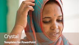  Presentation with black girl - Beautiful PPT layouts featuring poor black race - african muslim girl backdrop and a red colored foreground
