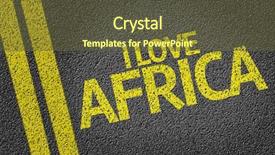  Presentation with africa map - Slide set enhanced with africa written on the road background and a tawny brown colored foreground