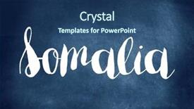  Presentation with somalia - Presentation consisting of somalia written on blackboard background and a ocean colored foreground