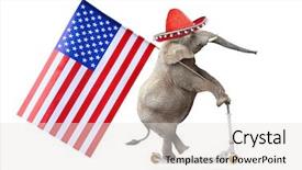  Presentation with elections - Cool new slides with sombrero and american flag backdrop and a light gray colored foreground
