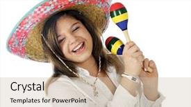  Presentation with teen - Beautiful slides featuring sombrero and shaking colorful maracas backdrop and a soft green colored foreground