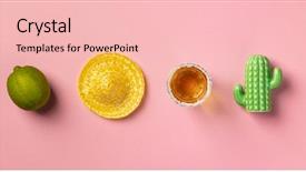  Presentation with tequila - PPT layouts with sombrero lime tequila and cactus background and a lemonade colored foreground