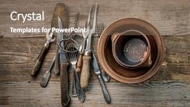  Presentation with rustic - Colorful presentation enhanced with some antique rustic dishware utensils backdrop and a violet colored foreground