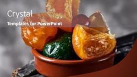  Presentation with candied fruit - Slide deck consisting of some-appetizing-spanish-candied-fruit background and a gray colored foreground