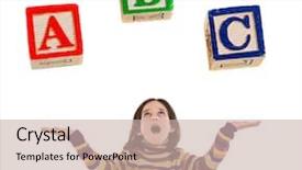  Presentation with colour blocking building blocks - Colorful theme enhanced with some balance with wooden blocks backdrop and a  colored foreground