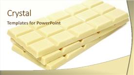  Presentation with white chocolate - PPT theme with some bars of white chocolate background and a cream colored foreground