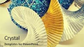  Presentation with silver christmas - Presentation theme featuring some-blue-christmas-balls background and a yellow colored foreground