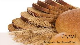 Presentation with ears - Beautiful PPT layouts featuring some bread and ears on white backdrop and a gold colored foreground