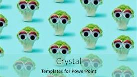  Presentation with blue eyes - Audience pleasing slide deck consisting of some-broccoli-heads-with-funny backdrop and a arctic colored foreground