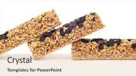  Presentation with chocolate cereal - PPT layouts enhanced with some cereal bars with chocolate background and a lemonade colored foreground