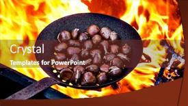  Presentation with feast - Beautiful theme featuring some-chestnuts-being-roasted backdrop and a tawny brown colored foreground