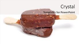  Presentation with chocolate ice cream - Slide deck consisting of some chocolate ice cream bars background and a  colored foreground