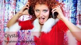  Presentation with christmas girl - Slide deck consisting of some christmas cheer disco lights background and a red colored foreground