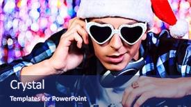  Presentation with christmas lights - Slides with some christmas cheer disco lights background and a navy blue colored foreground