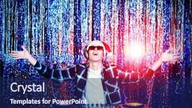  Presentation with disco - Amazing PPT theme having some christmas cheer disco lights backdrop and a navy blue colored foreground