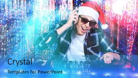  Presentation with christmas saferty - Presentation design consisting of some christmas cheer disco lights background and a  colored foreground