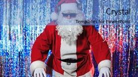  Presentation with sexy santa claus young muscular - PPT theme having some christmas cheer disco lights background and a  colored foreground