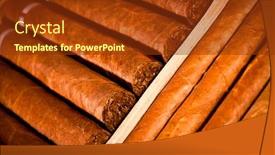  Presentation with cuban cigars in boxes - Slides enhanced with some-cigars-lay-in-humidor background and a tawny brown colored foreground