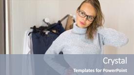  Presentation with addiction - Amazing presentation design having free addiction - young woman shopping backdrop and a gray colored foreground