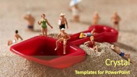  Presentation with discrimination of people disability - Colorful PPT layouts enhanced with some different miniature people wearing backdrop and a tawny brown colored foreground