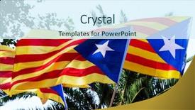  Presentation with weaving - PPT theme featuring some estelada the catalan pro background and a cool aqua colored foreground
