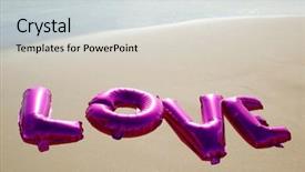  Presentation with christmas empty blank letter - Cool new presentation theme with some fuchsia letter-shaped balloons backdrop and a light gray colored foreground