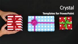  Presentation with shot - PPT layouts enhanced with some gifts arranged in line background and a black colored foreground