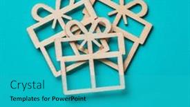  Presentation with cut - Slide deck having some-gifts-cut-out background and a teal colored foreground