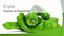  Presentation with white green - Theme consisting of some-green-peppers-isolated background and a white colored foreground