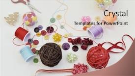  Presentation with white christmas - Cool new PPT layouts with some handmade christmas ball backdrop and a light gray colored foreground