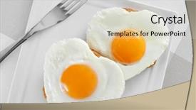  Presentation with shape heart - Presentation design enhanced with some heart-shaped fried eggs background and a light gray colored foreground