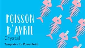  Presentation with peoples - Beautiful slide set featuring some-homemade-pink-paper-fishes backdrop and a cyan colored foreground