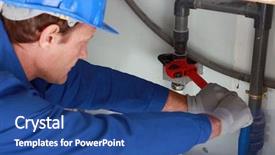  Presentation with water pipe - Amazing theme having some interior water pipe backdrop and a ocean colored foreground