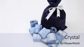  Presentation with ringgit malaysia - Presentation design featuring bag and some malaysia ringgit background and a light blue colored foreground