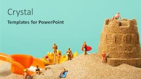  Presentation with starfish - Presentation having some-miniature-people-in-swimsuit background and a arctic colored foreground