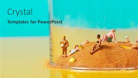  Presentation with relaxing - Presentation featuring some-miniature-people-wearing-swimsuit background and a cyan colored foreground