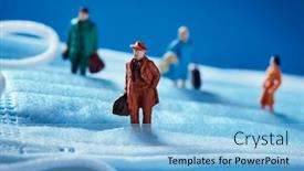  Presentation with covid - Theme featuring some-miniature-people background and a light blue colored foreground