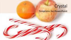 Presentation with christmas candy - Colorful PPT theme enhanced with candied apples - image of a some nice backdrop and a coral colored foreground