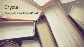  Presentation with books - Amazing presentation design having some old books used hardback backdrop and a lemonade colored foreground