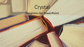  Presentation with stack of old books - Audience pleasing presentation design consisting of some old books used hardback backdrop and a coral colored foreground